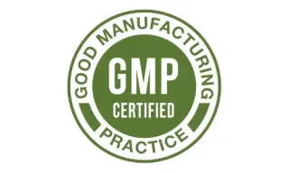 GMP certified badge for Curafen pain relief manufacturing